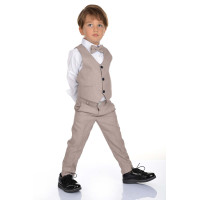 Παιδικό Κοστούμι με Γιλέκο για Αγόρια(Μπεζ χρώμα)